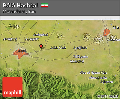 Satellite 3D Map of Bālā Hashtal