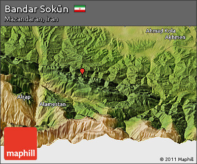 Satellite 3D Map of Bandar Sokūn