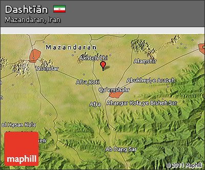 Satellite 3D Map of Dashtīān