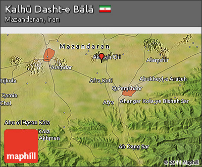 Satellite 3D Map of Kalhū Dasht-e Bālā