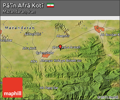 Satellite 3D Map of Pā'īn Afrā Kotī