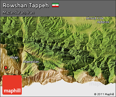 Satellite 3D Map of Rowshan Tappeh