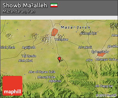 Satellite 3D Map of Showb Maḩalleh