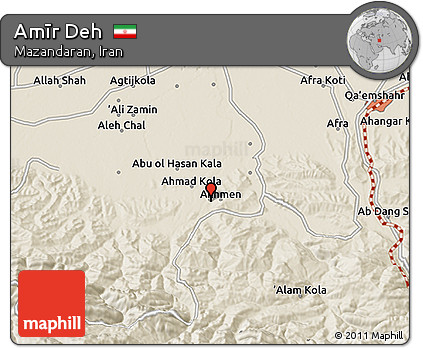 Shaded Relief 3D Map of Amīr Deh