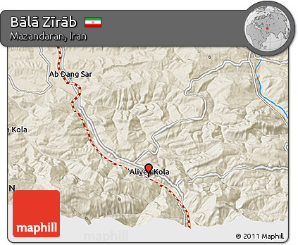 Shaded Relief 3D Map of Bālā Zīrāb