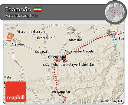 Shaded Relief 3D Map of Chamnān
