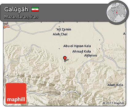 Shaded Relief 3D Map of Galūgāh