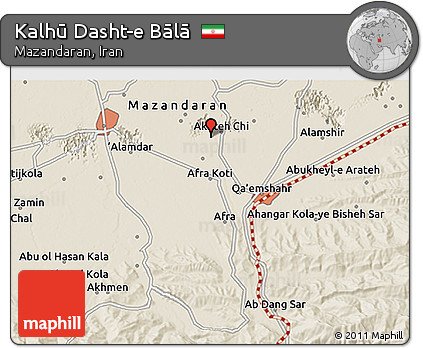 Shaded Relief 3D Map of Kalhū Dasht-e Bālā