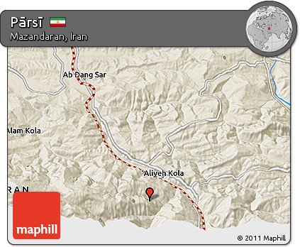 Shaded Relief 3D Map of Pārsī