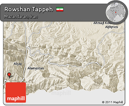 Shaded Relief 3D Map of Rowshan Tappeh