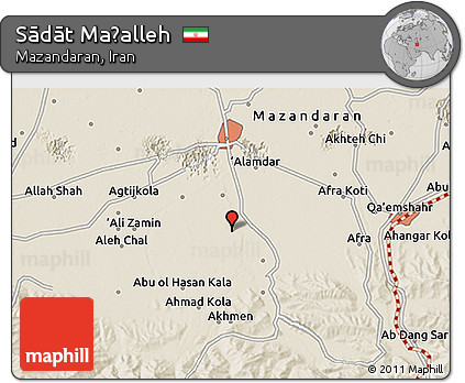 Shaded Relief 3D Map of Sādāt Maḩalleh