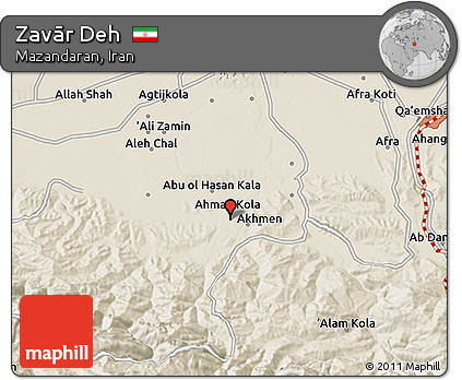 Shaded Relief 3D Map of Zavār Deh