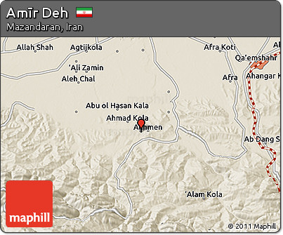 Shaded Relief 3D Map of Amīr Deh