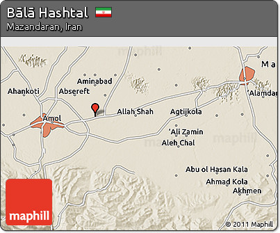 Shaded Relief 3D Map of Bālā Hashtal