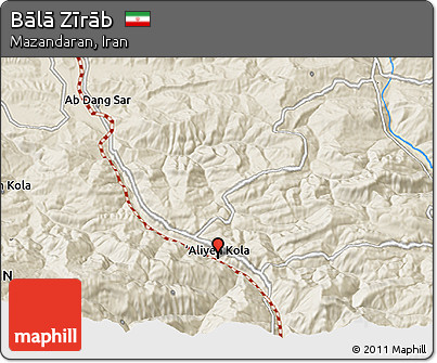 Shaded Relief 3D Map of Bālā Zīrāb