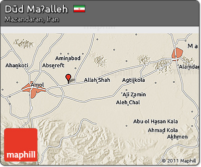 Shaded Relief 3D Map of Dūd Maḩalleh