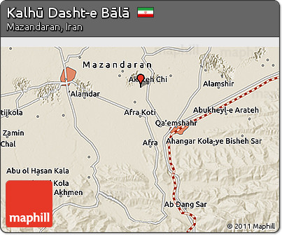 Shaded Relief 3D Map of Kalhū Dasht-e Bālā