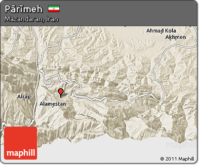Shaded Relief 3D Map of Pārīmeh