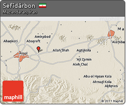 Shaded Relief 3D Map of Sefīdārbon