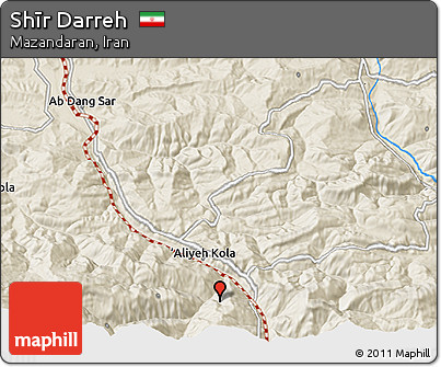 Shaded Relief 3D Map of Shīr Darreh