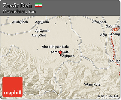 Shaded Relief 3D Map of Zavār Deh