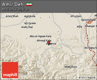 Shaded Relief 3D Map of Amīr Deh