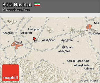 Shaded Relief 3D Map of Bālā Hashtal