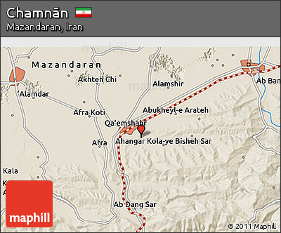 Shaded Relief 3D Map of Chamnān