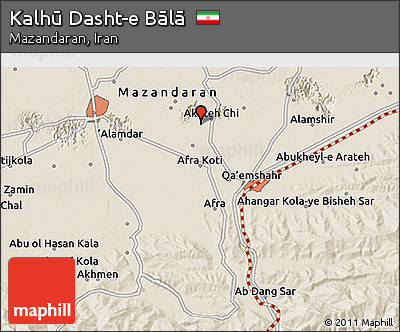 Shaded Relief 3D Map of Kalhū Dasht-e Bālā