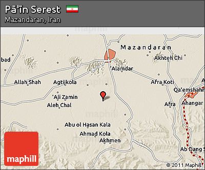 Shaded Relief 3D Map of Pā'īn Serest