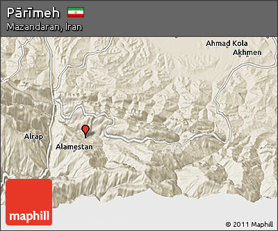 Shaded Relief 3D Map of Pārīmeh