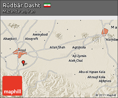 Shaded Relief 3D Map of Rūdbār Dasht