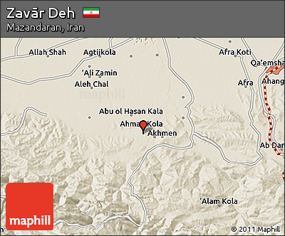 Shaded Relief 3D Map of Zavār Deh