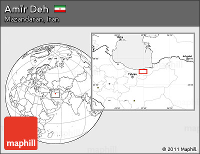 Blank Location Map of Amīr Deh