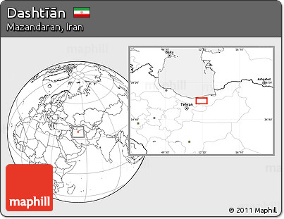 Blank Location Map of Dashtīān