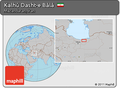 Gray Location Map of Kalhū Dasht-e Bālā