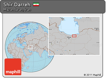 Gray Location Map of Shīr Darreh