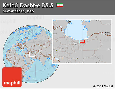 Gray Location Map of Kalhū Dasht-e Bālā