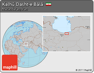 Gray Location Map of Kalhū Dasht-e Bālā