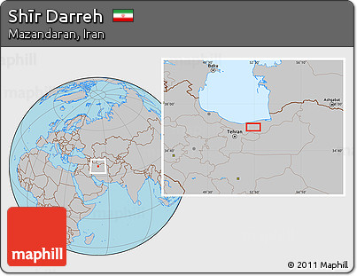 Gray Location Map of Shīr Darreh