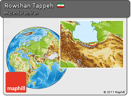 Physical Location Map of Rowshan Tappeh