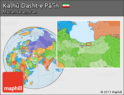 Political Location Map of Kalhū Dasht-e Pā'īn
