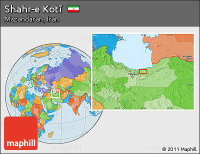 Political Location Map of Shahr-e Kotī