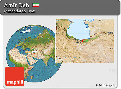Satellite Location Map of Amīr Deh