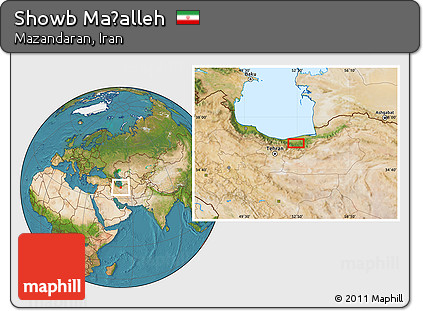 Satellite Location Map of Showb Maḩalleh