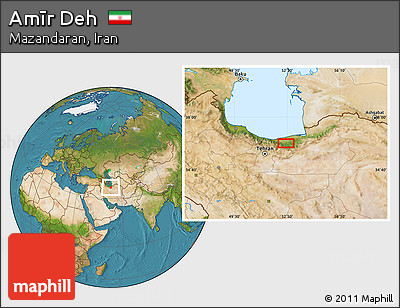 Satellite Location Map of Amīr Deh