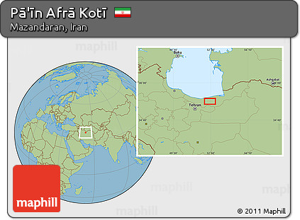 Savanna Style Location Map of Pā'īn Afrā Kotī
