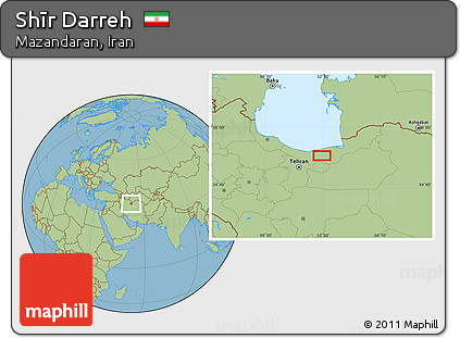 Savanna Style Location Map of Shīr Darreh