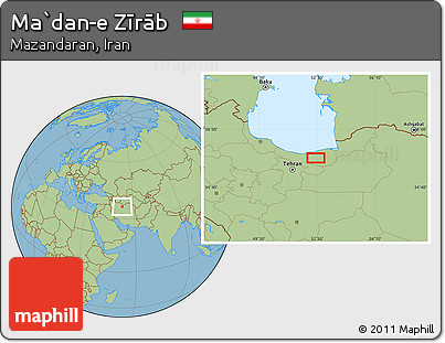 Savanna Style Location Map of Ma`dan-e Zīrāb