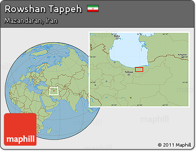 Savanna Style Location Map of Rowshan Tappeh